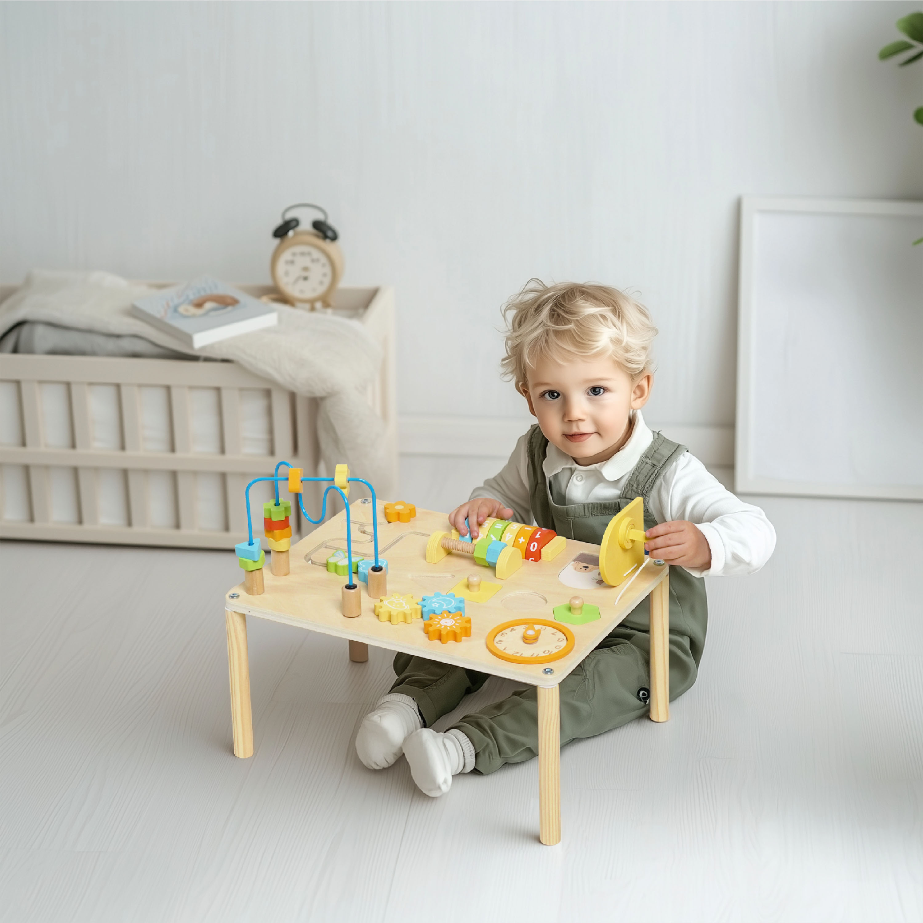 Sunny Maud Wooden Activity Table with Bead Maze