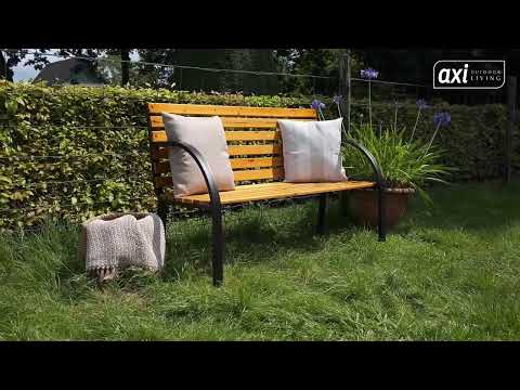 AXI Otis Banc de jardin en bois avec structure en acier noir mat