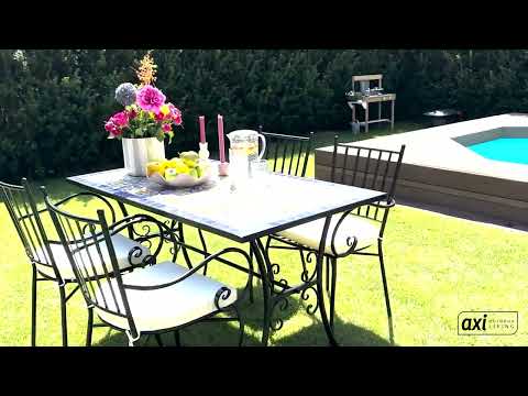 AXI Leonie 5-pièce Chaises et Table Bistrot Mosaïque Style Toscan