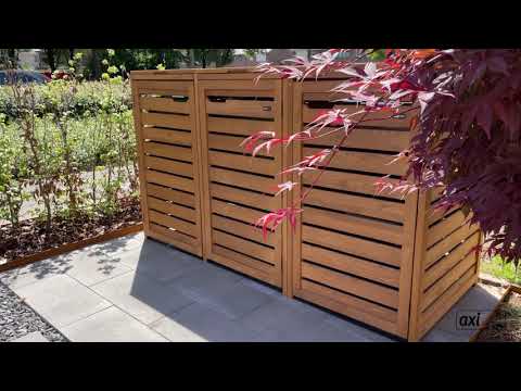 AXI Lex Cache poubelle en bois brun – 2 conteneurs