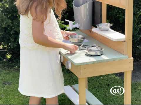 AXI Puck Table Sable et Eau – Cuisine en Bois Marron/Vert